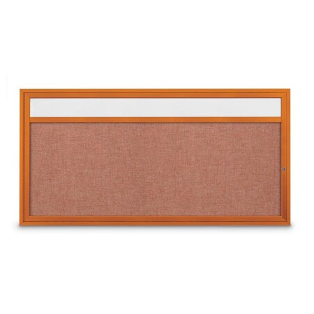 United Visual Products Slim Enclosed Corkboard, 36"x36", Gold Alum Frame/Amethyst UVEB3636-GOLD-AMETHY